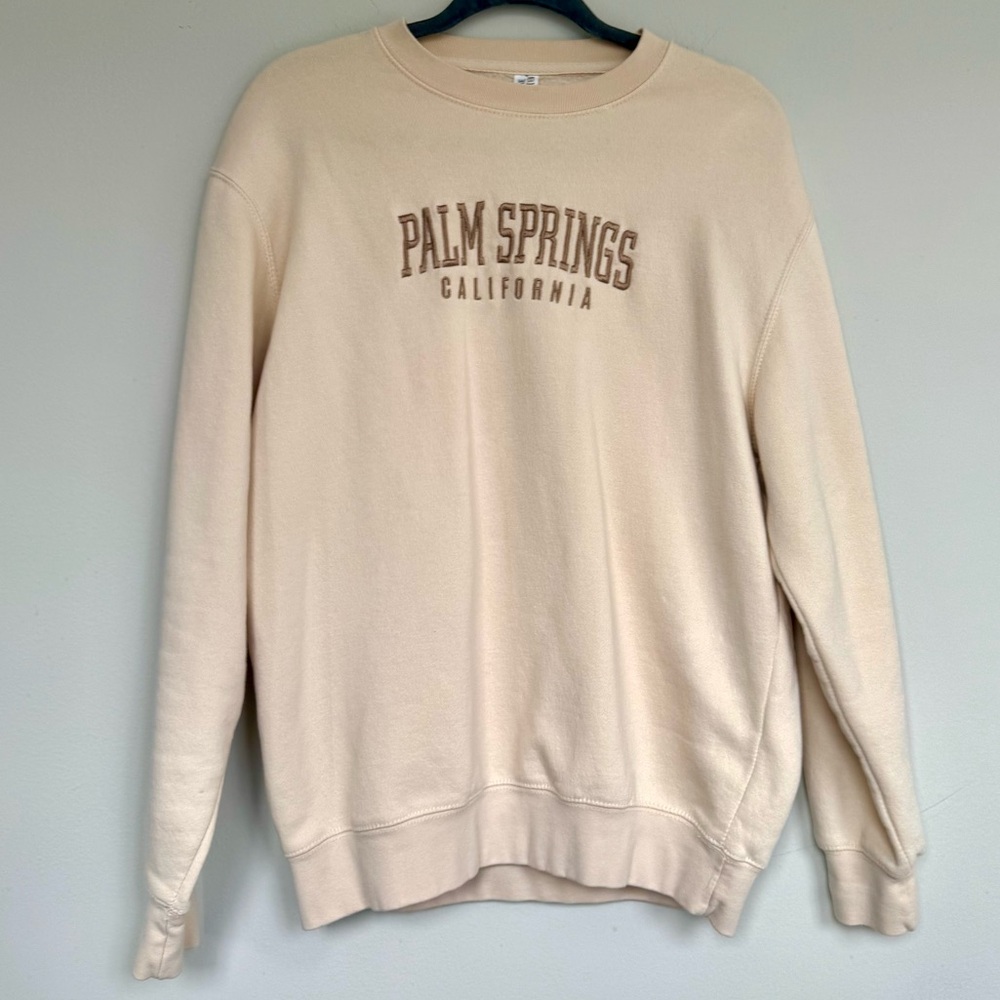 Palm Springs California Cream Crew Neck